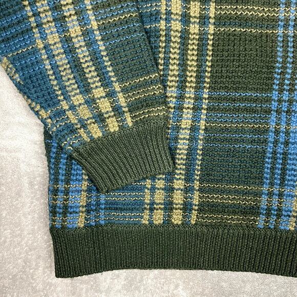 VTG Timberland Weathergear Sweater 100% Wool Mens XL Green Pullover Grandfather - Picture 4 of 10
